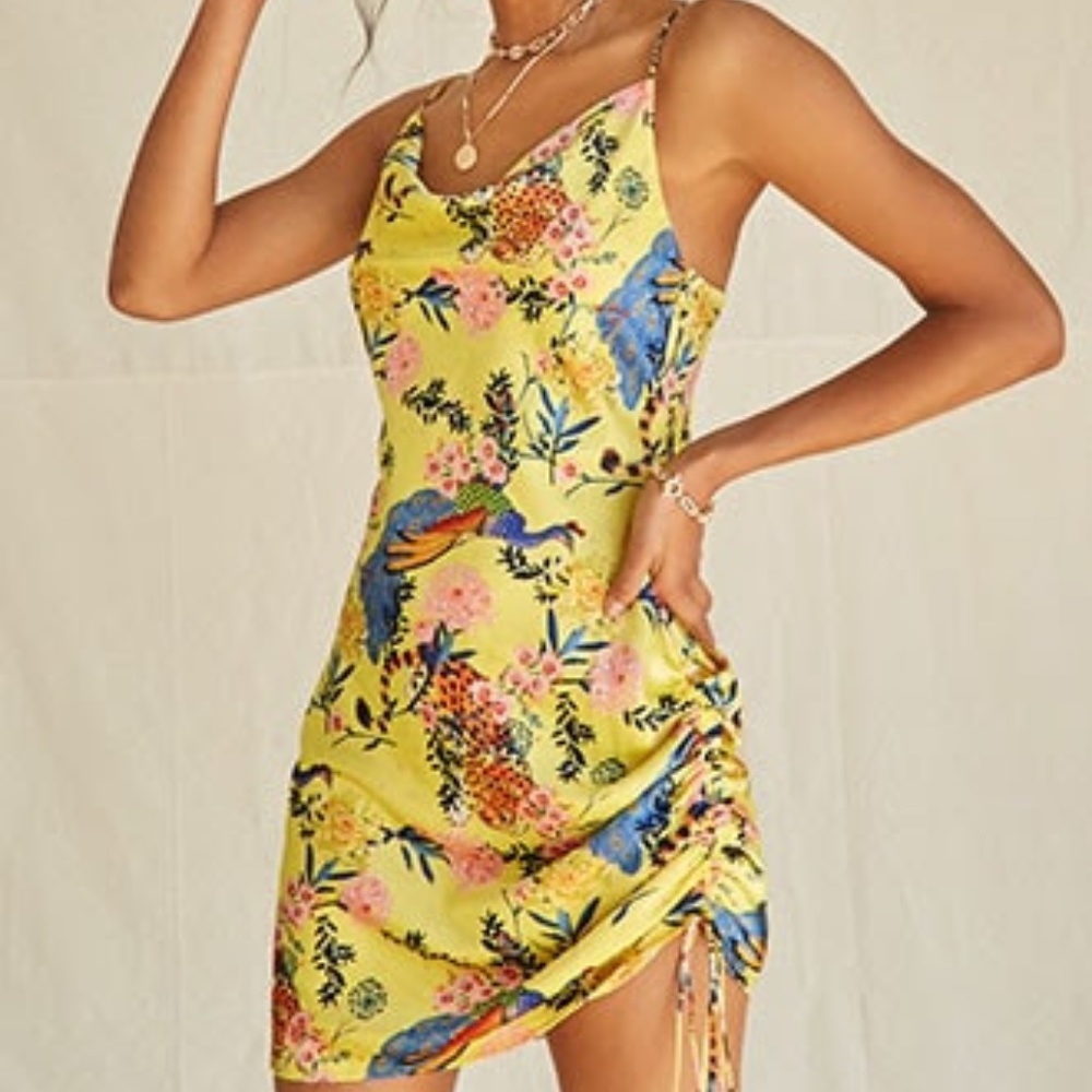 Tropical Floral Print Mini Dress